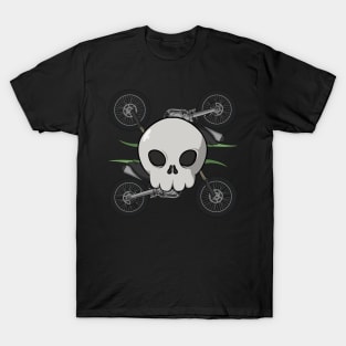 Motocross crew Jolly Roger pirate flag (no caption) T-Shirt